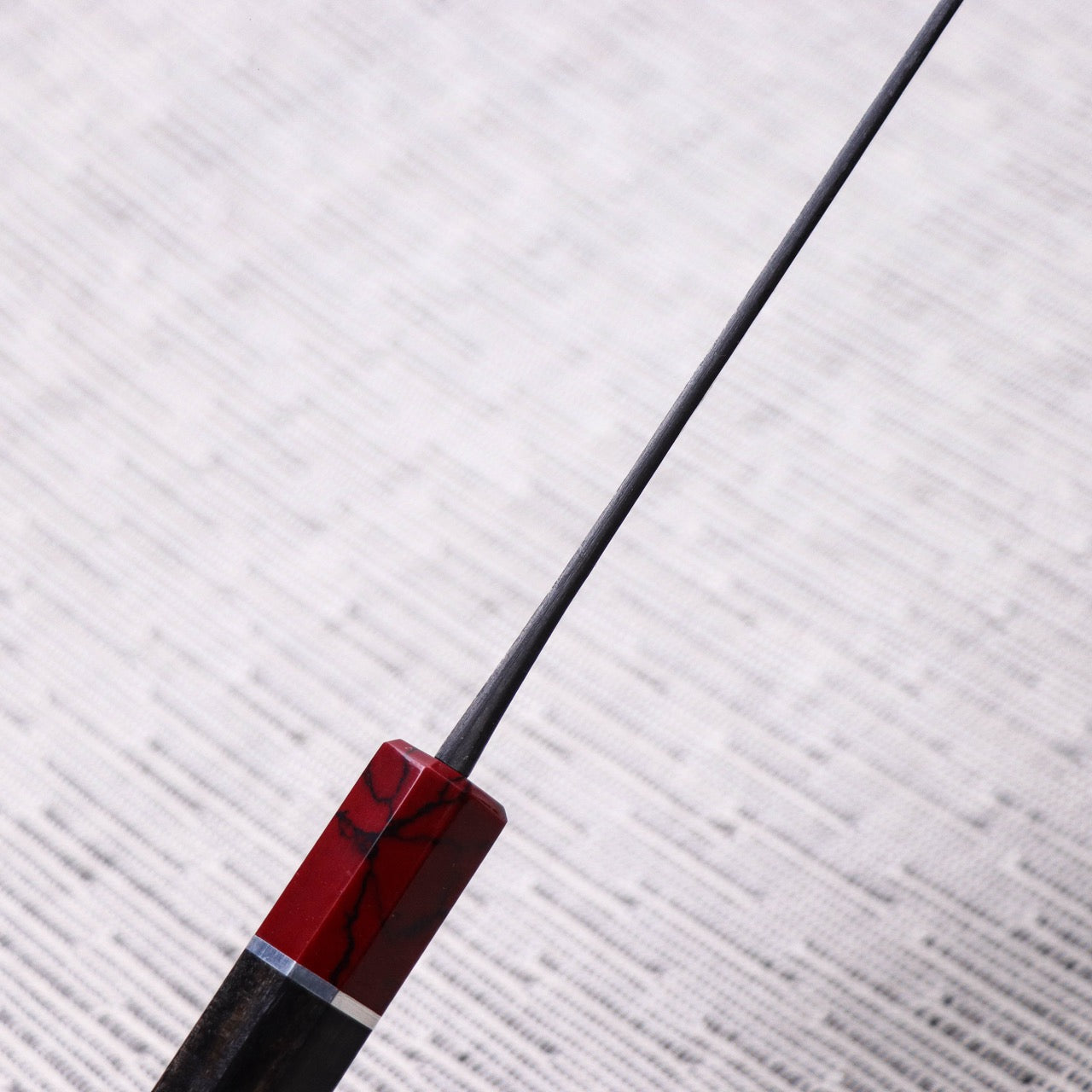 Ajikataya Blue #2 Damascus Steel Kurouchi Tsuchime Finish Gyuto with Black Persimmon Handle