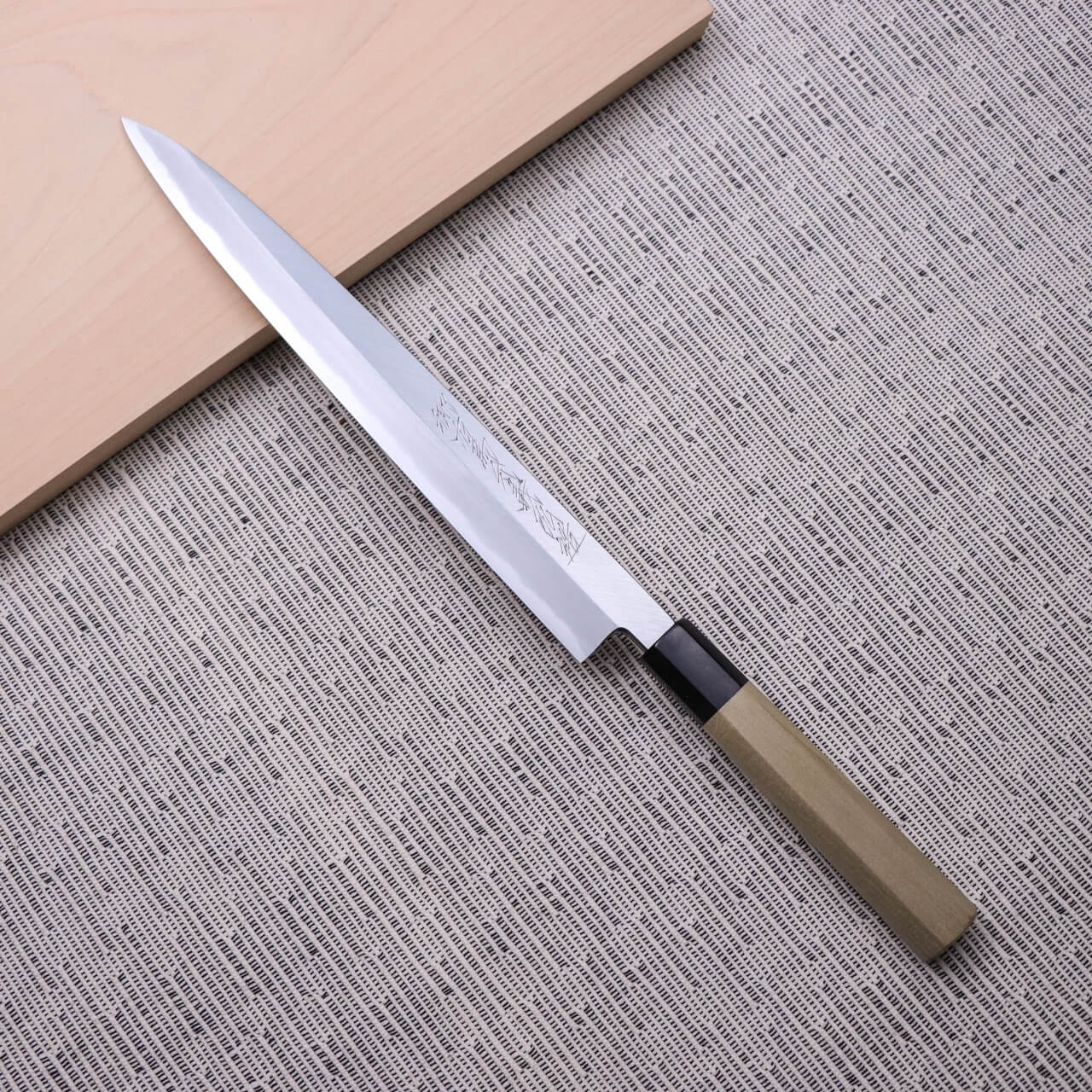 義弘作 左刃 白二本霞柳刃
