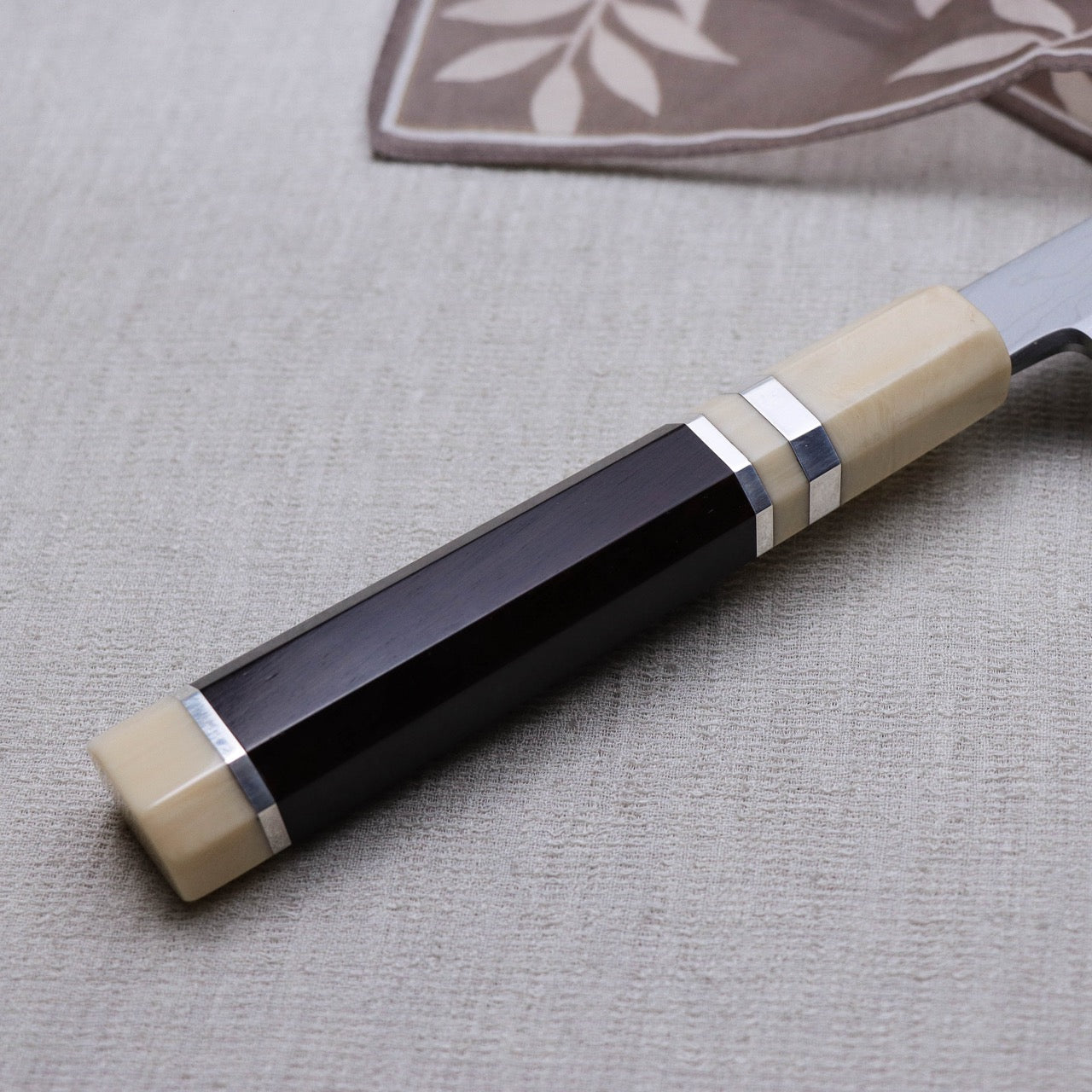 Yoshihiro Suminagashi Blue #1 Damascus cladding Kansho Kiritsuke Yanagi with Double Grooves