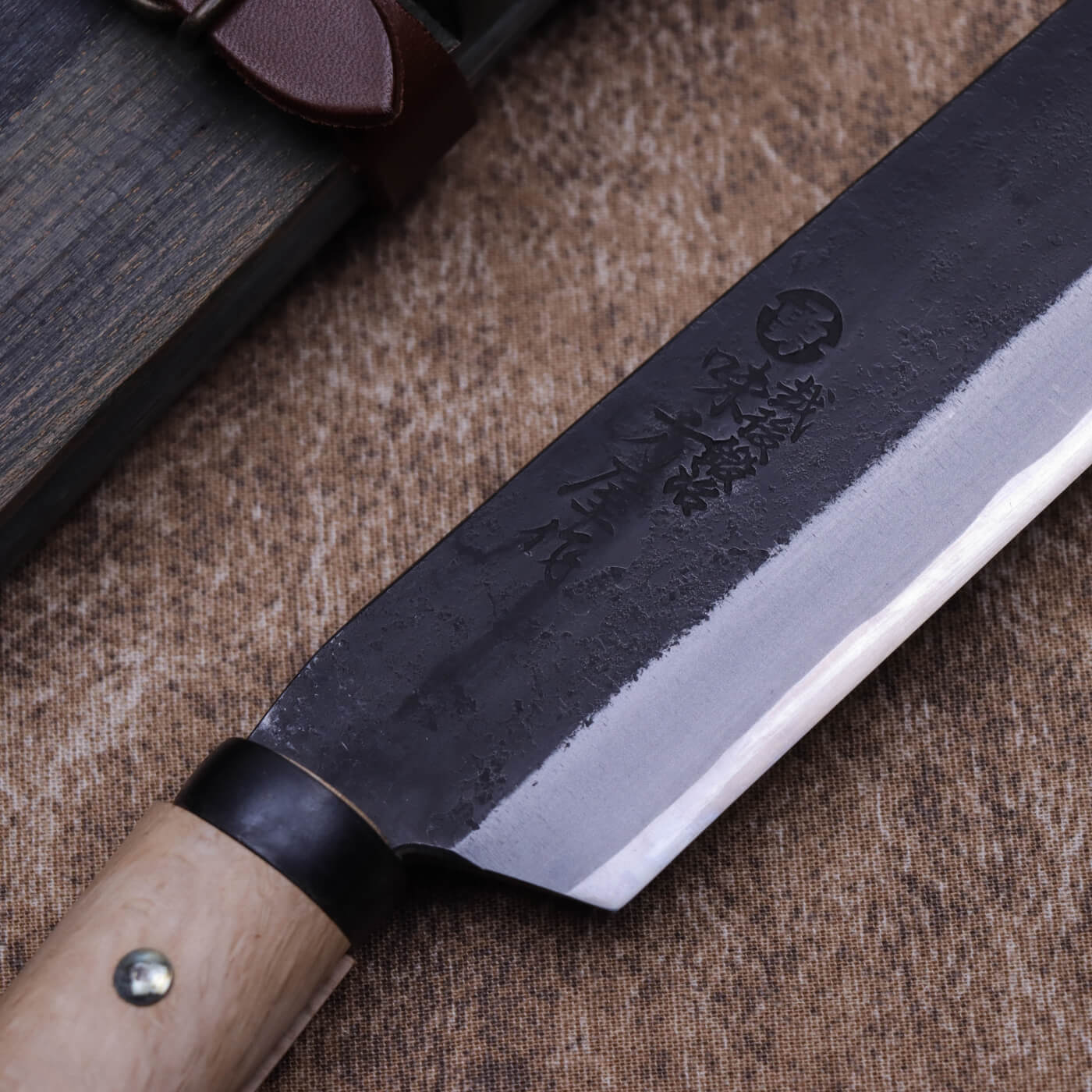 味方屋 日野浦司作 黑打片刃山鉈 朴鞘付