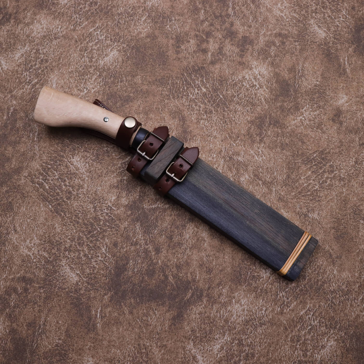 味方屋 日野浦司作 黑打片刃山鉈 朴鞘付