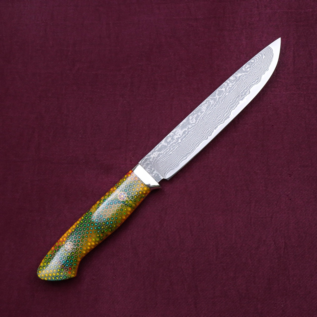 Sadao Nishihara SPG2 Powder Damascus Steel Fishing Knife