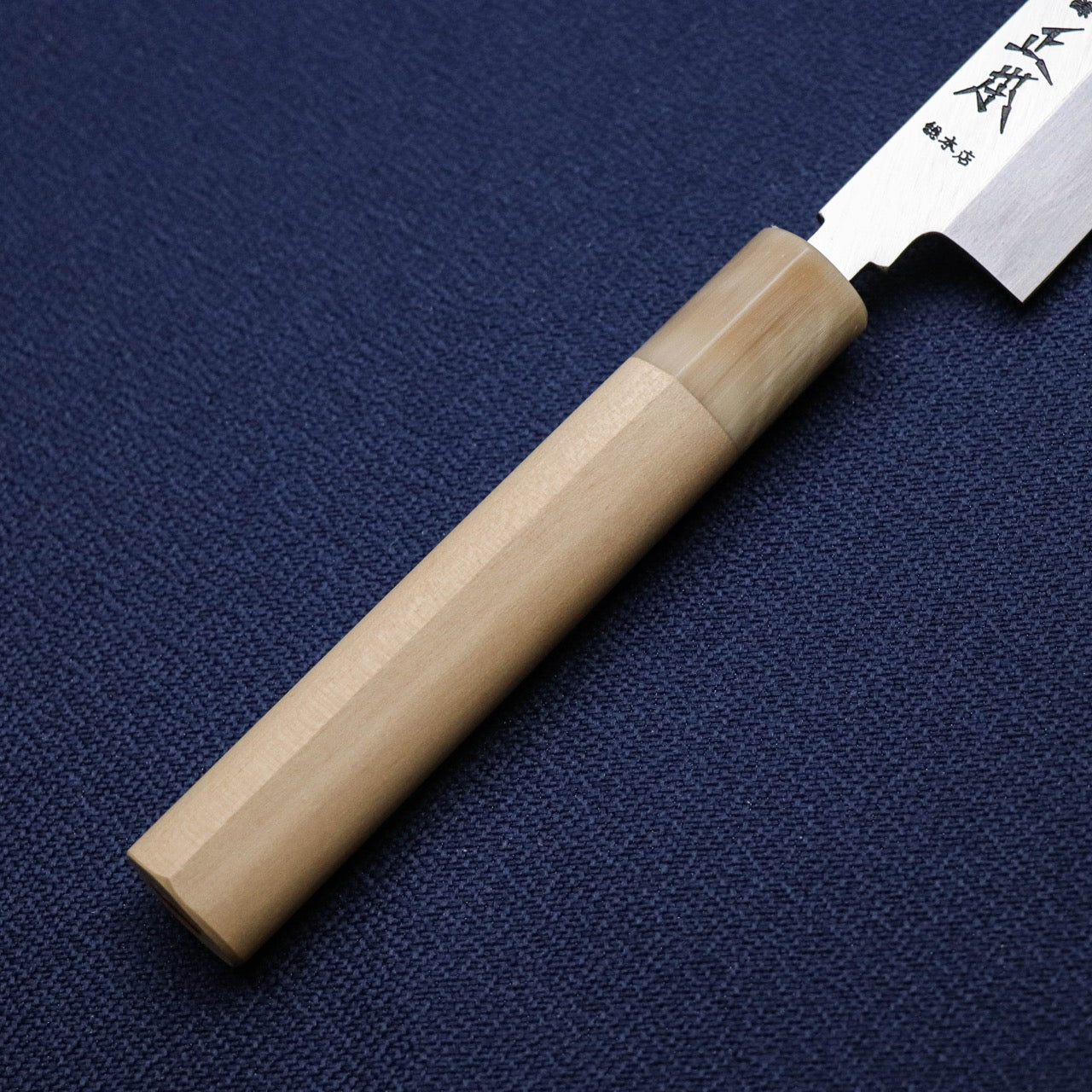 正本 銀三鋼 柳刃刺身包丁 白水牛角口輪朴木柄