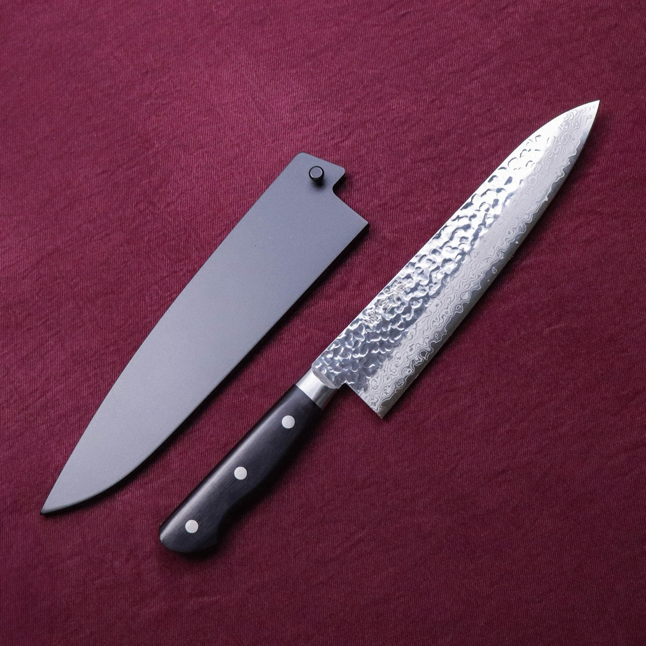 Nosyudo VG10 Damascus Forged Mirror Tsuchime Finish with Hon-Kasumi Edge Gyuto