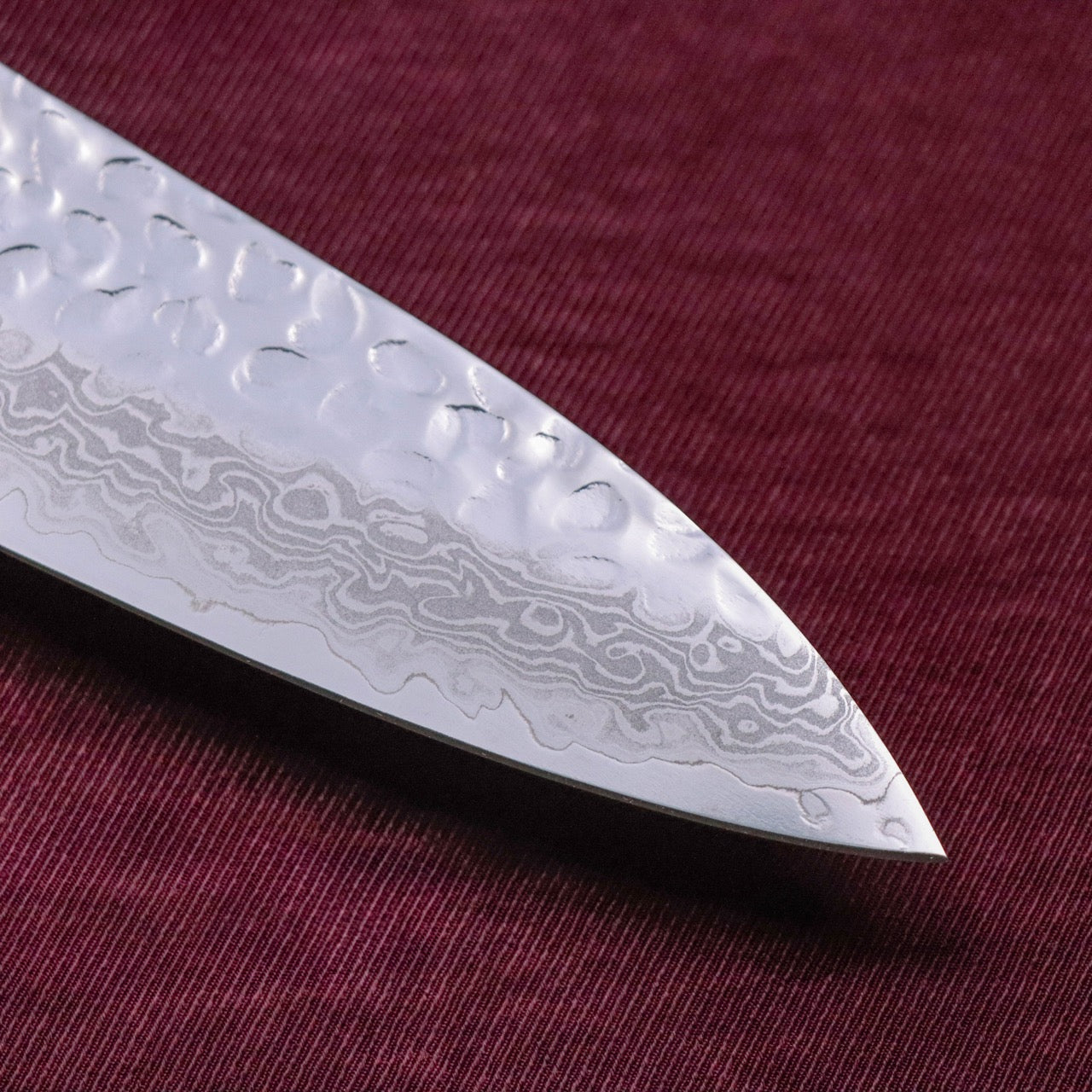 Nosyudo VG10 Damascus Forged Mirror Tsuchime Finish with Hon-Kasumi Edge Gyuto