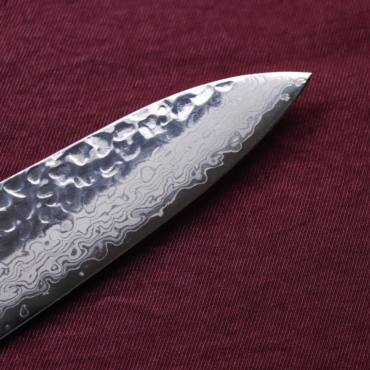 Nosyudo VG10 Damascus Forged Mirror Tsuchime Finish with Hon-Kasumi Edge Gyuto