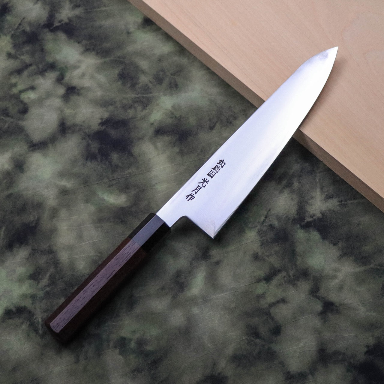 Musashinokuni Kogetsu Single-Bevel Wa-Gyuto Shitan Handle without Urasuki