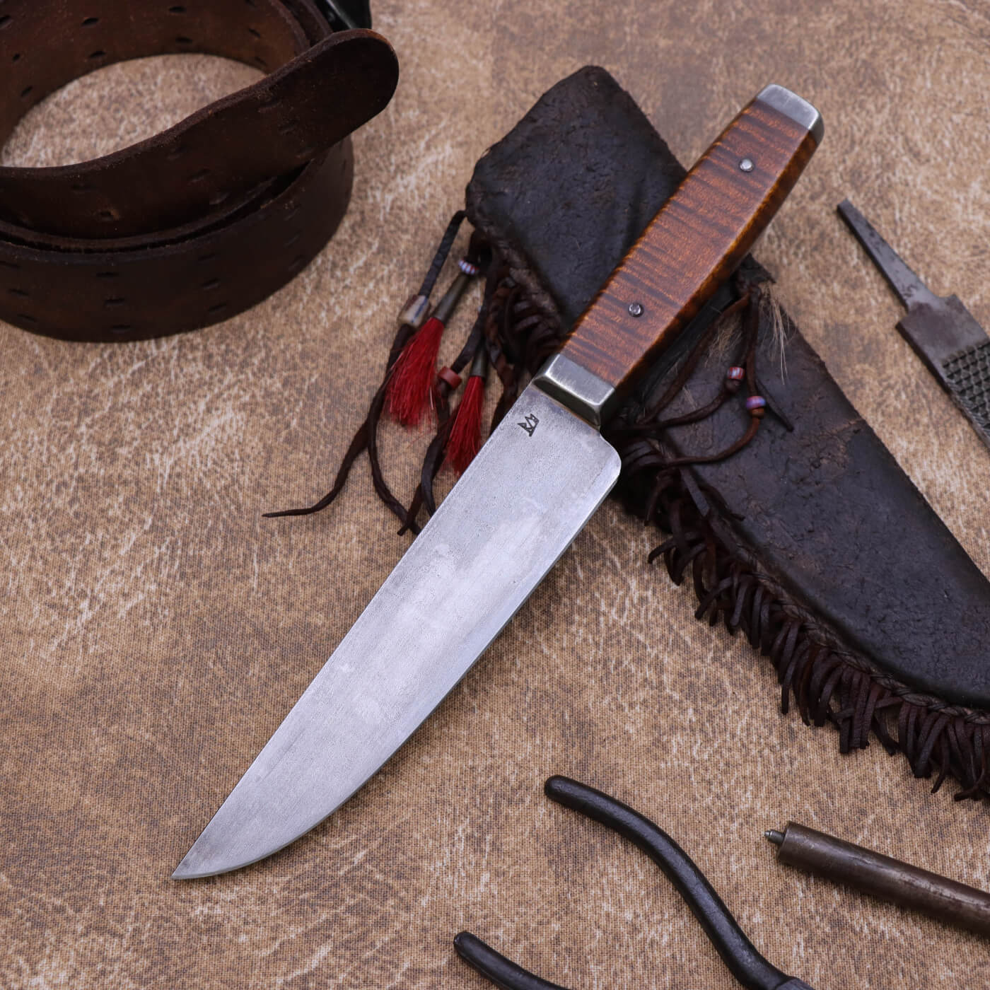 RMC 印地安獵刀 美國虎紋楓木柄