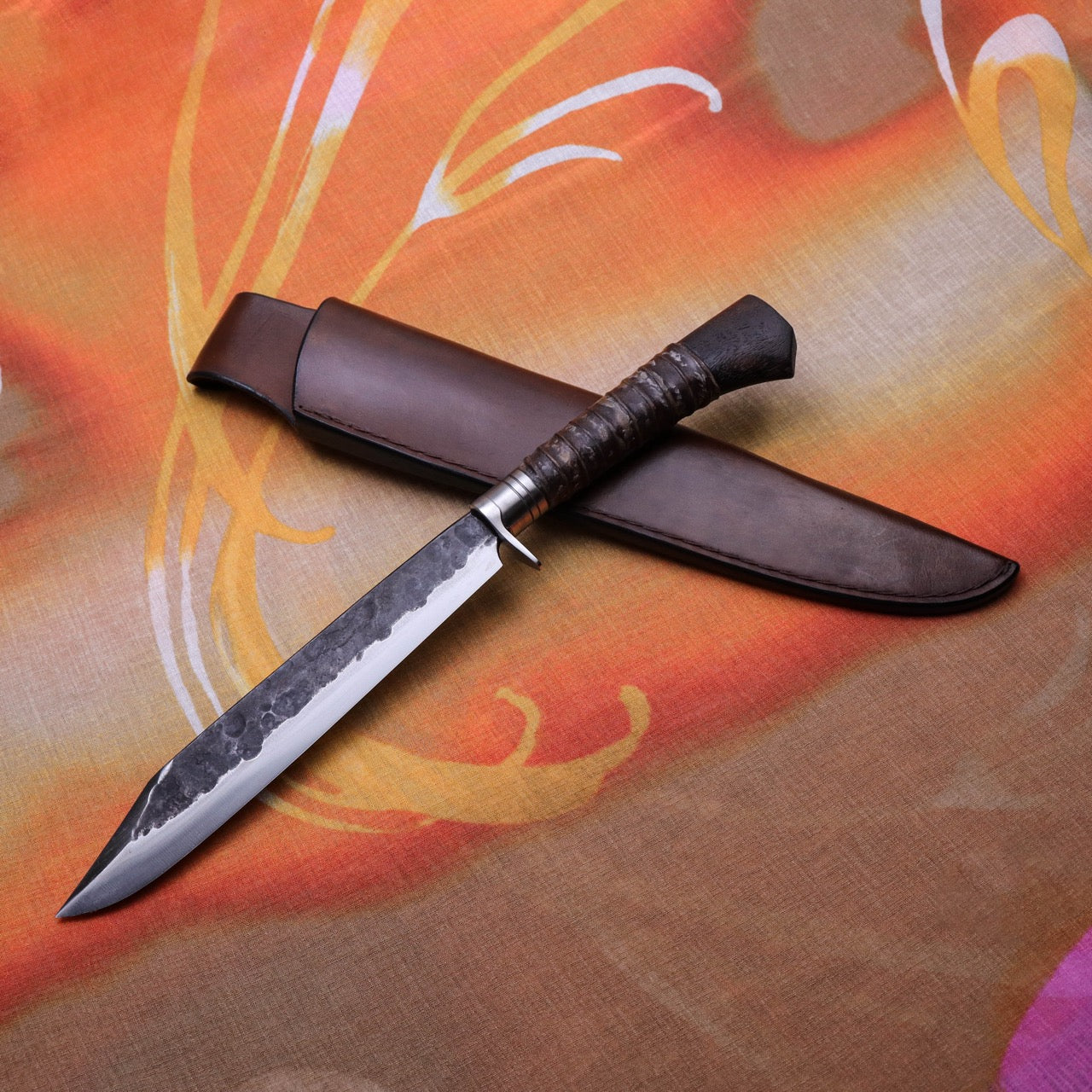 光月作 黑打槌目油本燒劍形山鉈