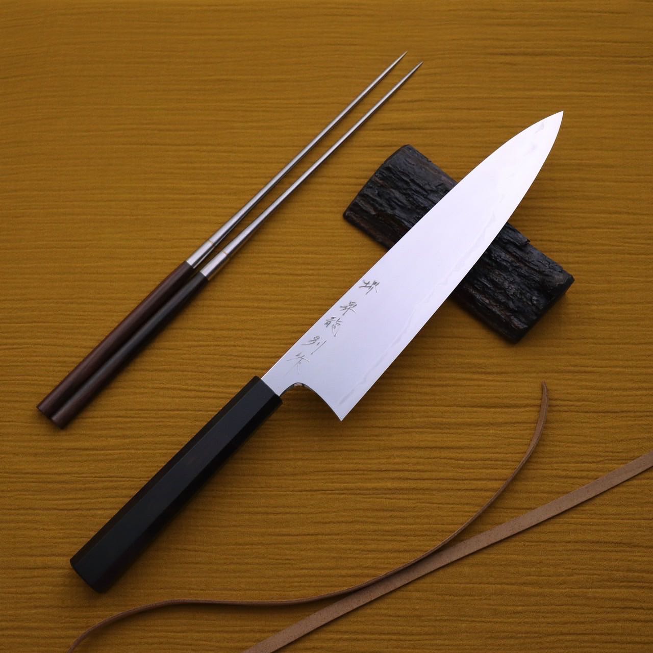 堺昇龍 青龍鏡面 和牛刀 黑檀八角