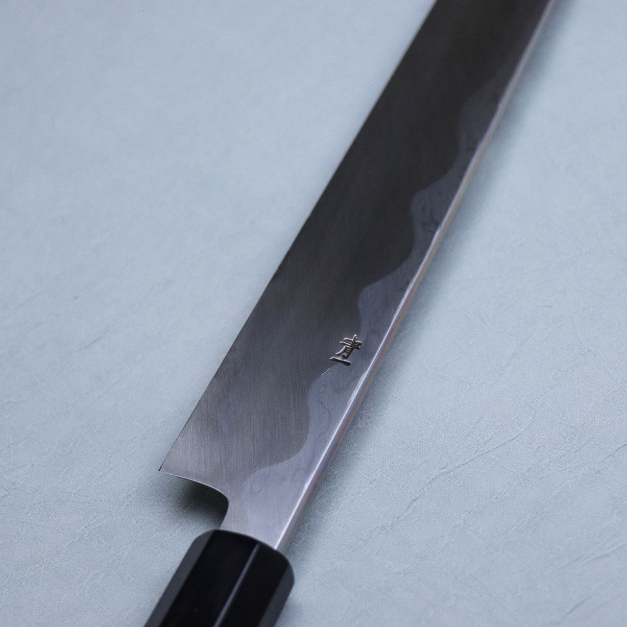 Sakai Shoryu Aogami #1 Damascus Steel Mirror Finish Yanagi Silver Ferrule Handle