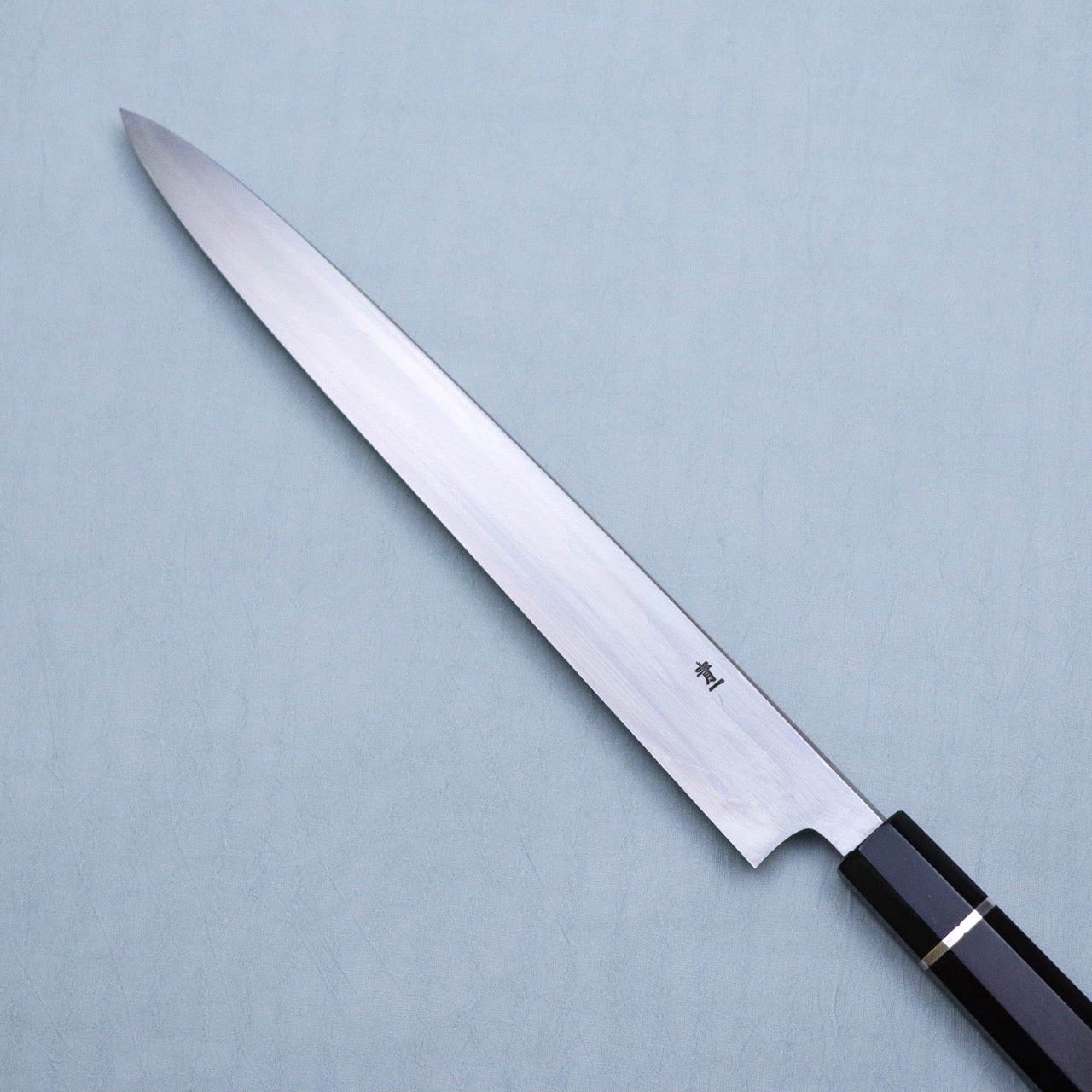 Sakai Shoryu Aogami #1 Damascus Steel Mirror Finish Yanagi Silver Ferrule Handle