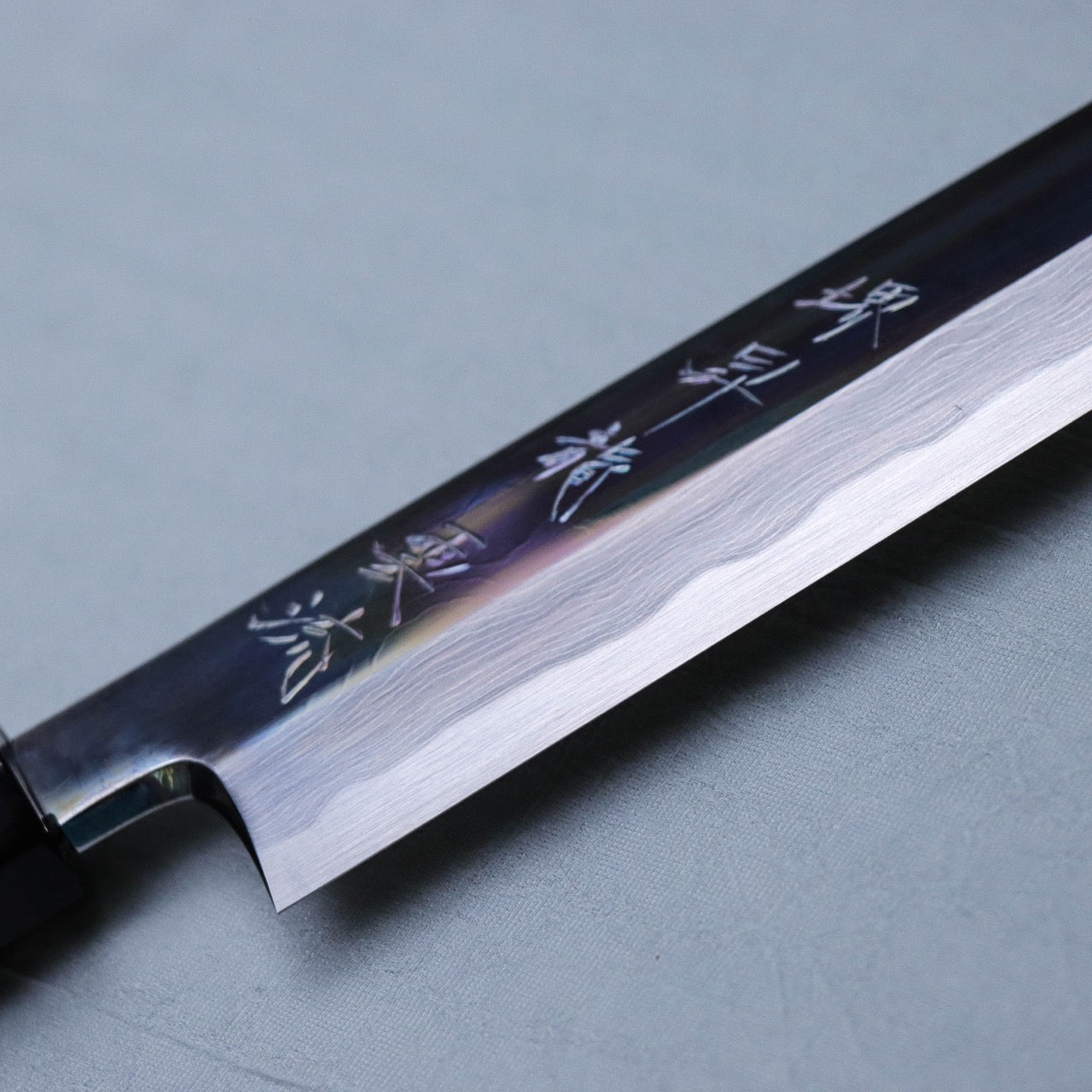 Sakai Shoryu Aogami #1 Damascus Steel Mirror Finish Yanagi Silver Ferrule Handle