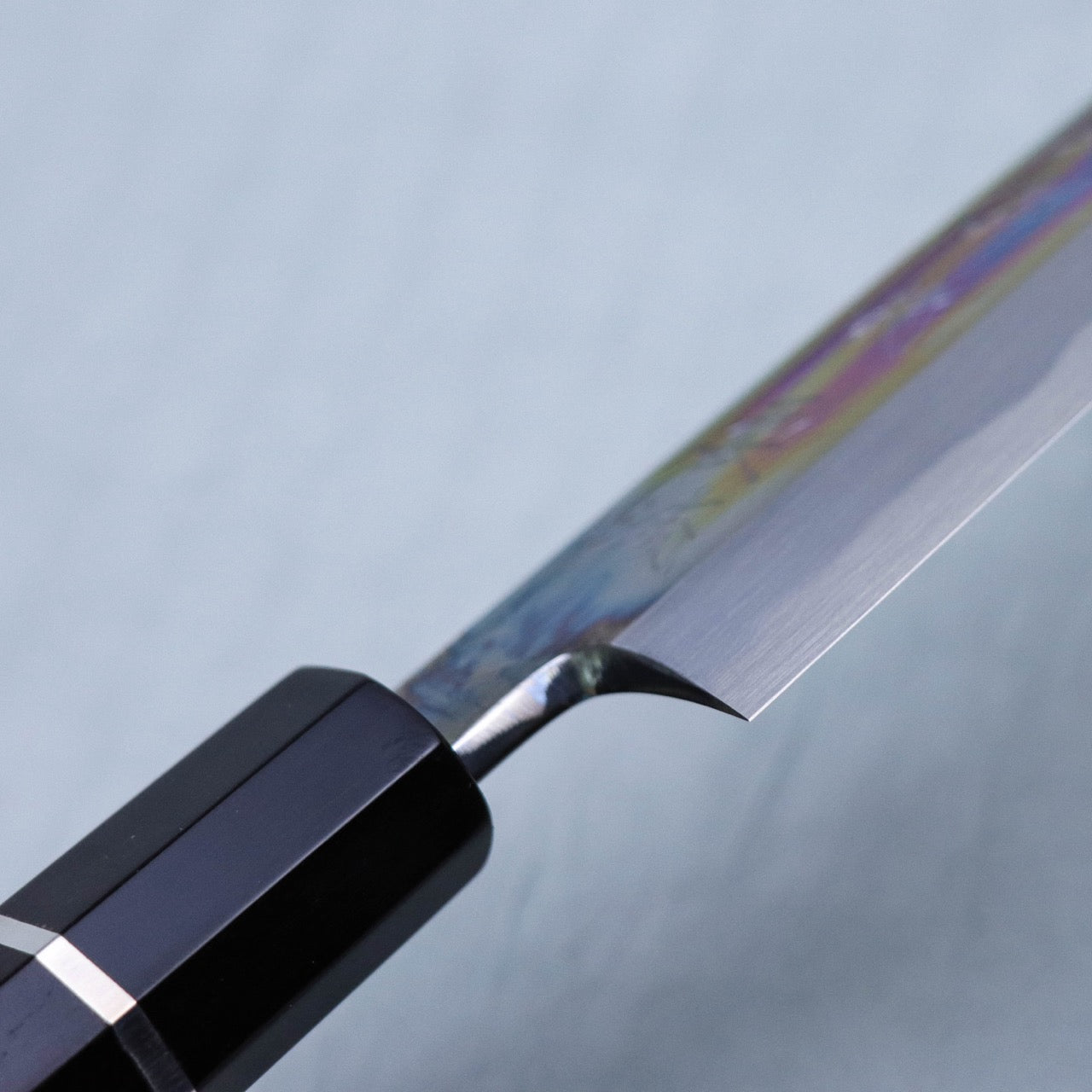 Sakai Shoryu Aogami #1 Damascus Steel Mirror Finish Yanagi Silver Ferrule Handle