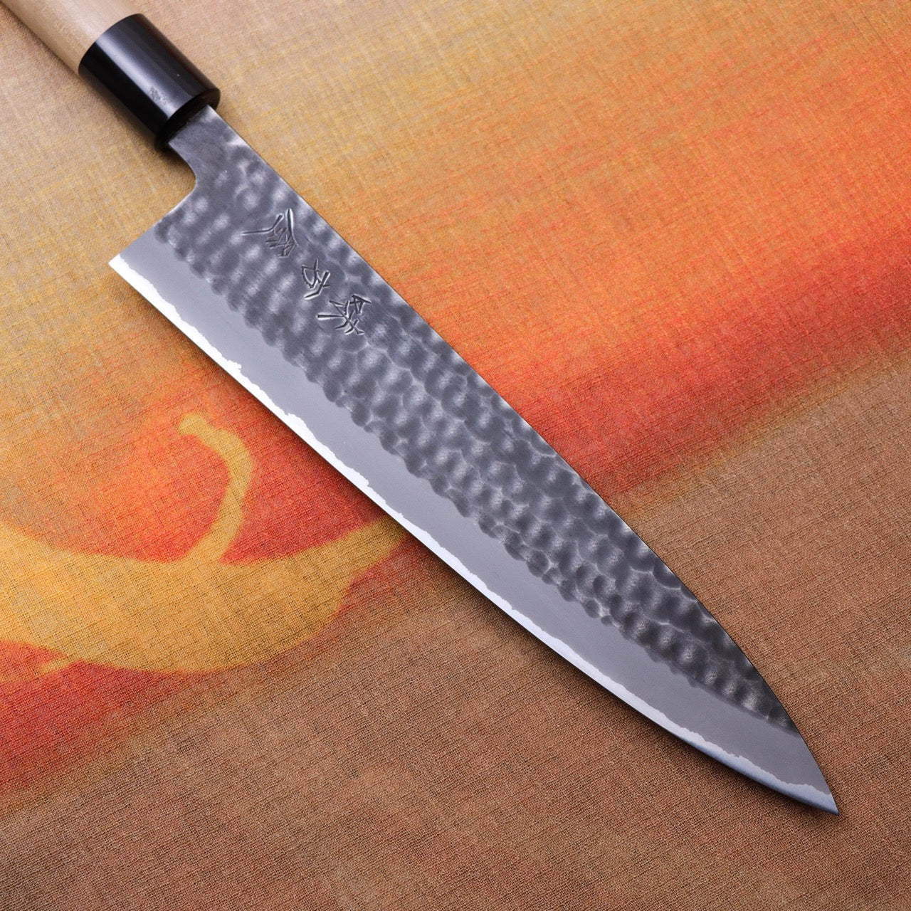 Ajikataya White #2 Damascus Steel Kurouchi Tsuchime Finish Gyuto