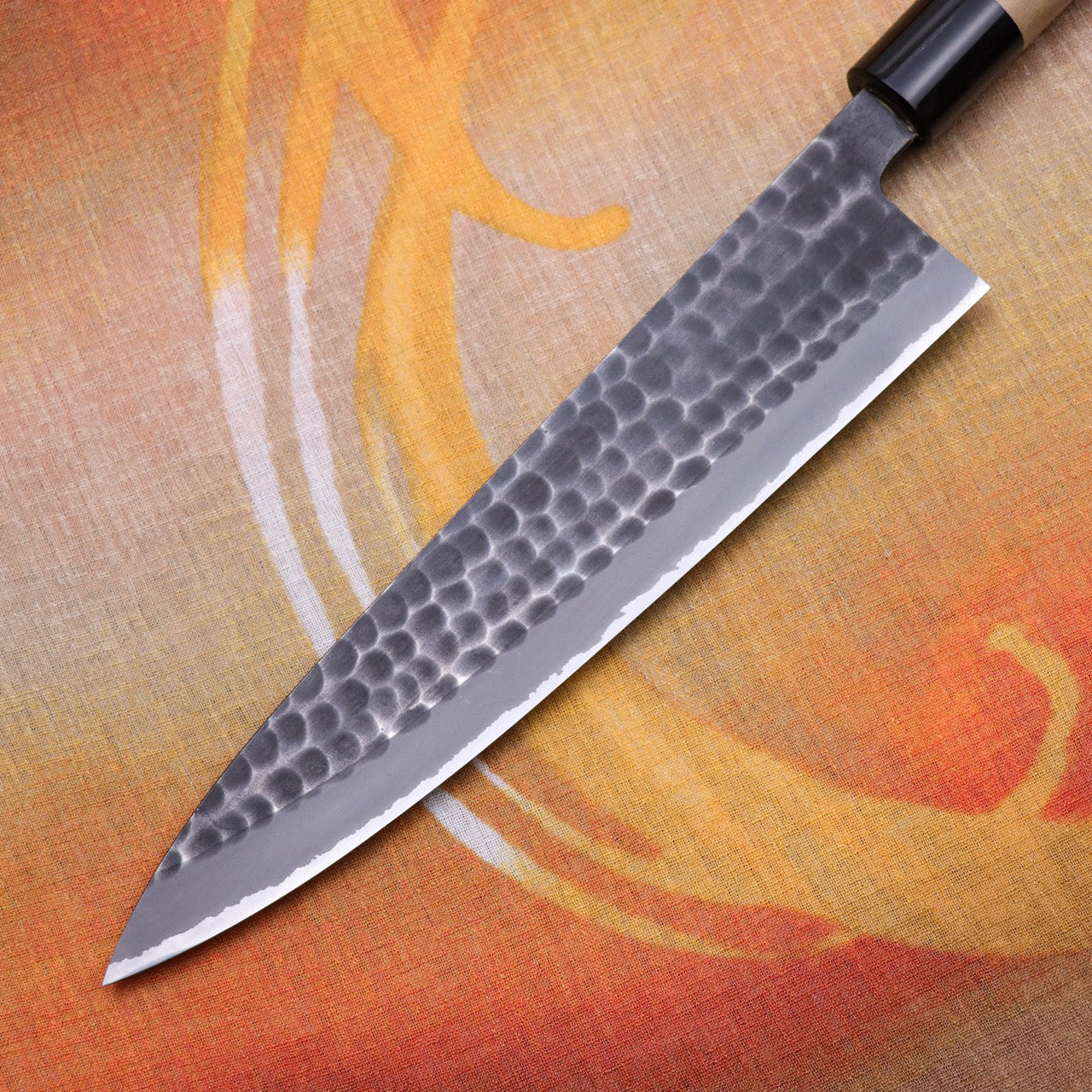 Ajikataya White #2 Damascus Steel Kurouchi Tsuchime Finish Gyuto