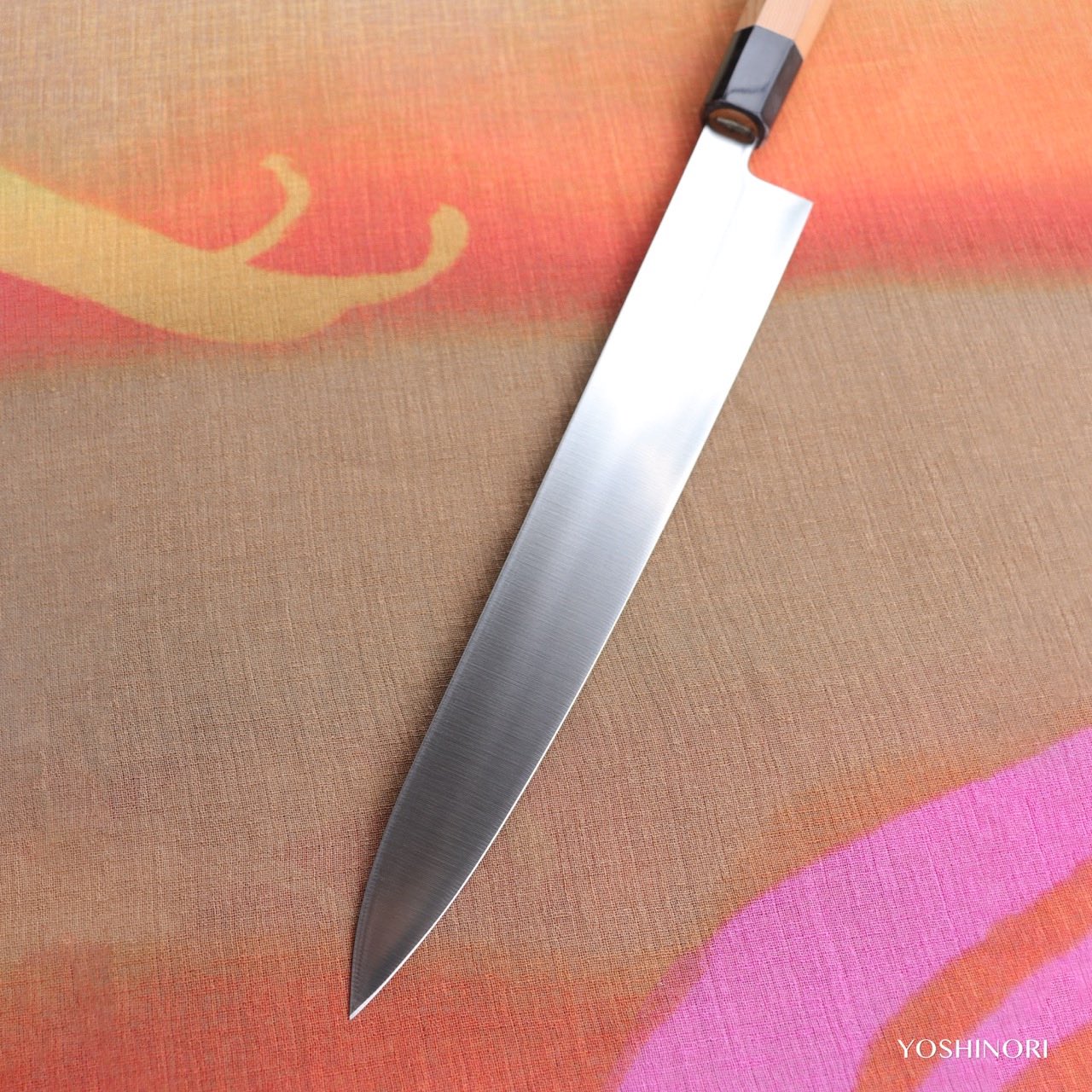 Yoshihiro VG1 All Steel Wa-Sujihiki Red Wood Handle