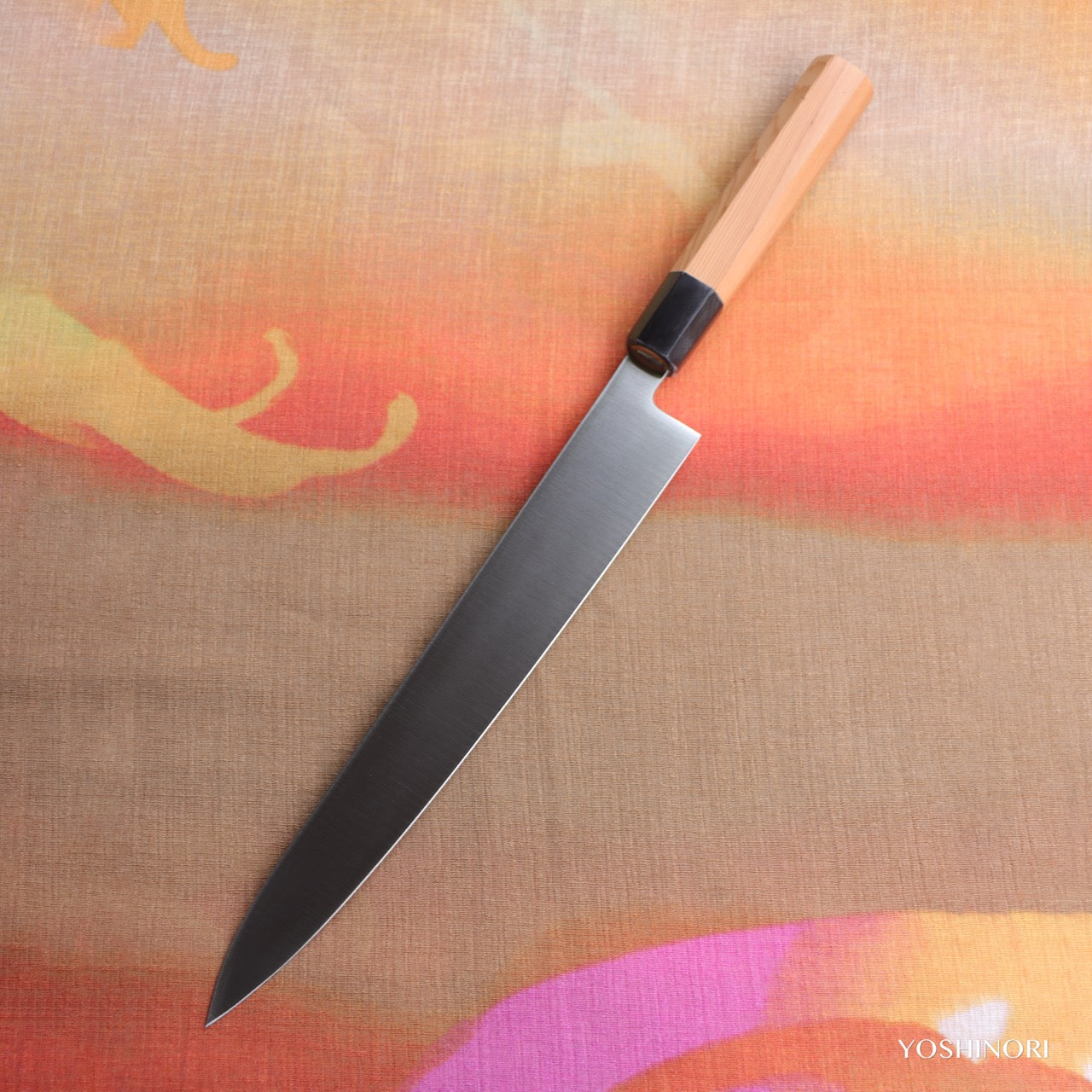 Yoshihiro VG1 All Steel Wa-Sujihiki Red Wood Handle