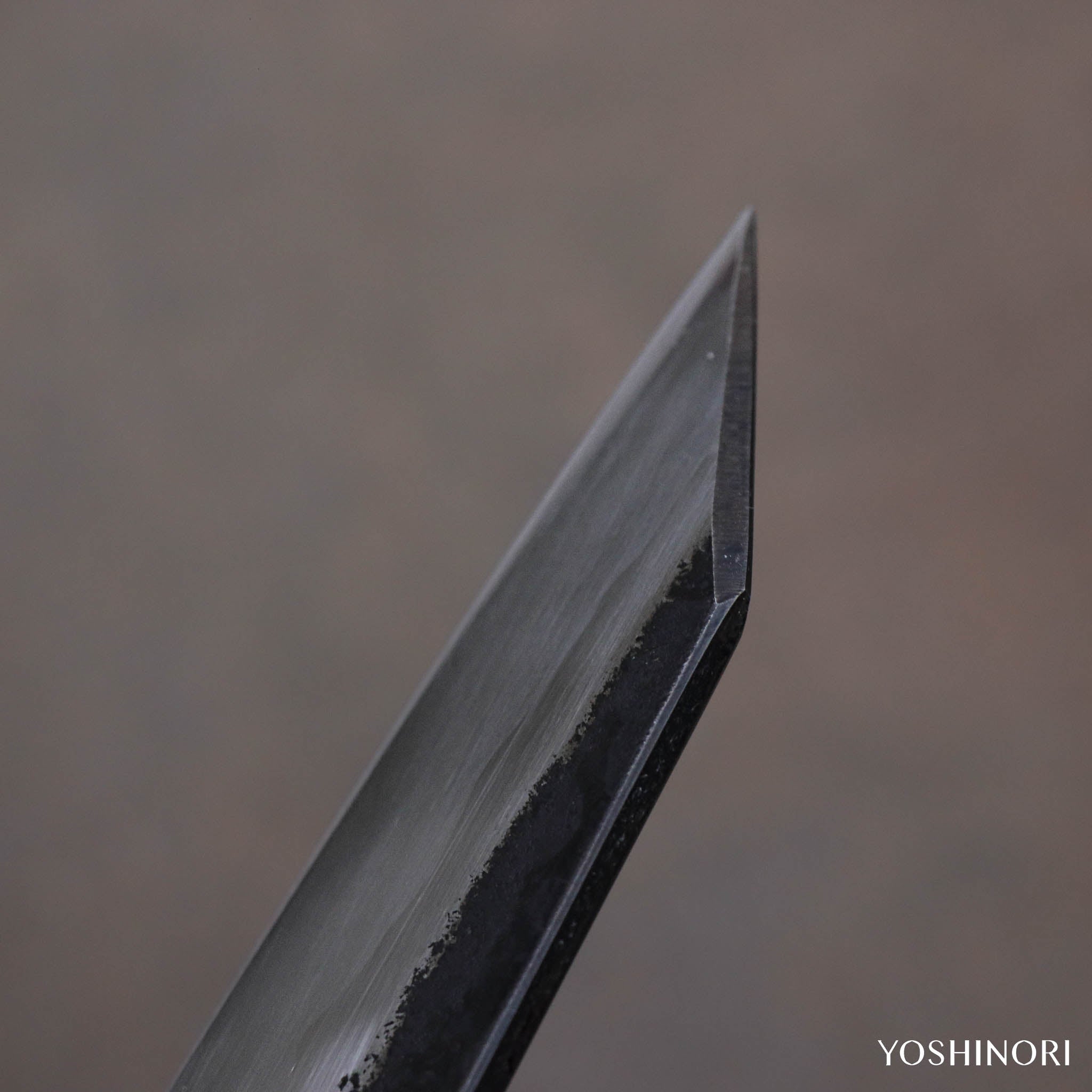 秋友義彥 甲伏鍛黑打 切付包丁(劍形山刀)琥珀鹿角柄