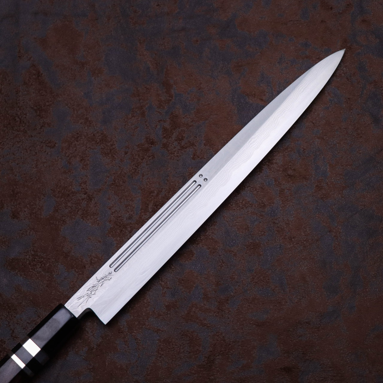 義弘作 銀三墨流 護摩箸 珠玉二本彫 柳刃