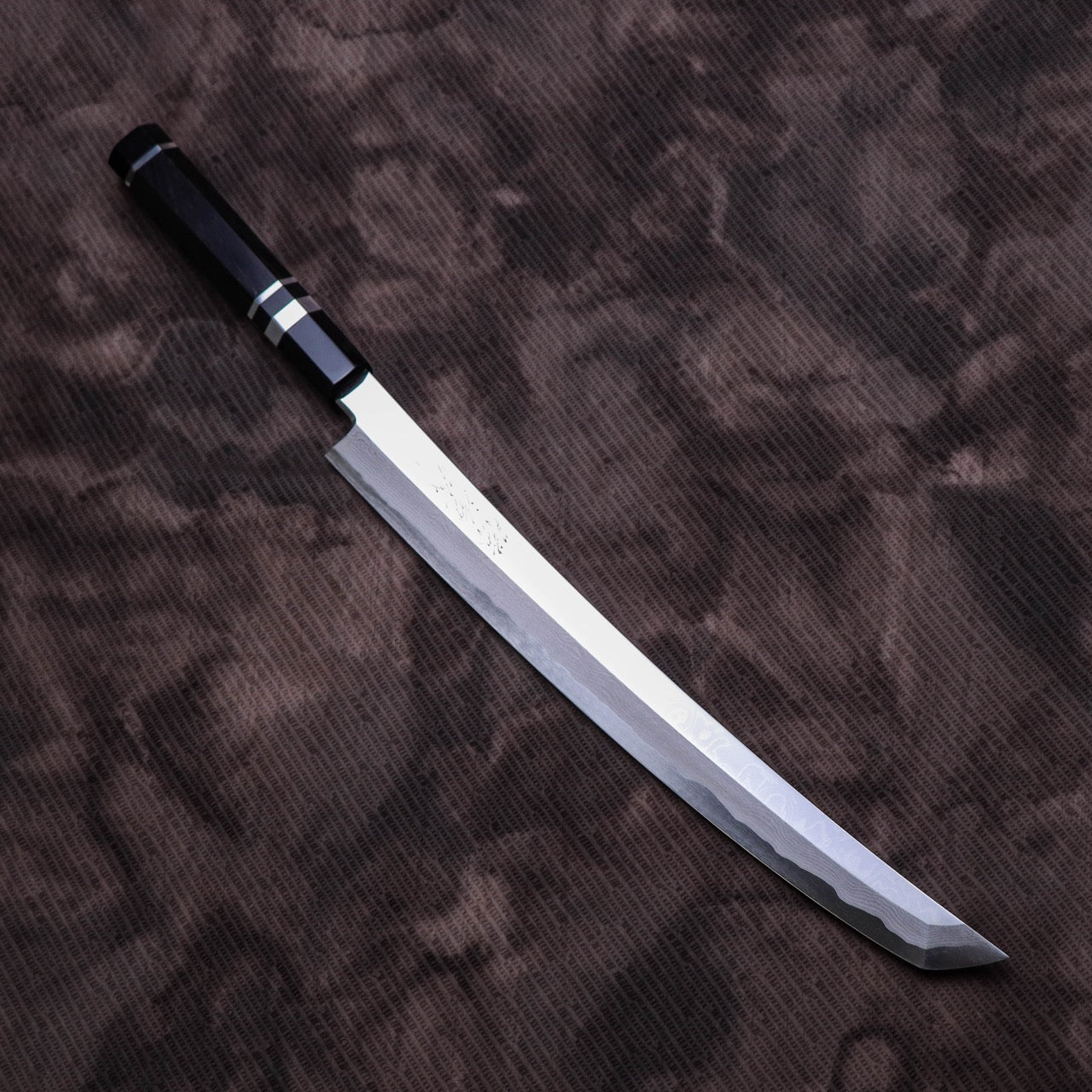 Shoji Silver #3 Suminagashi Mirror Finish Curved Blade Sakimaru Takohiki