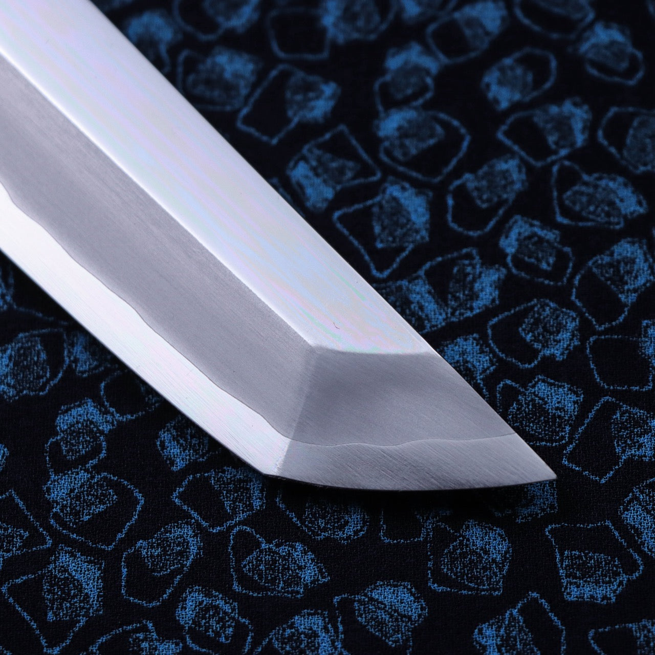 Yoshihiro Ginsan Mirror Finish Sakimaru Takohiki with Single Groove and Silver Ferrule Handle