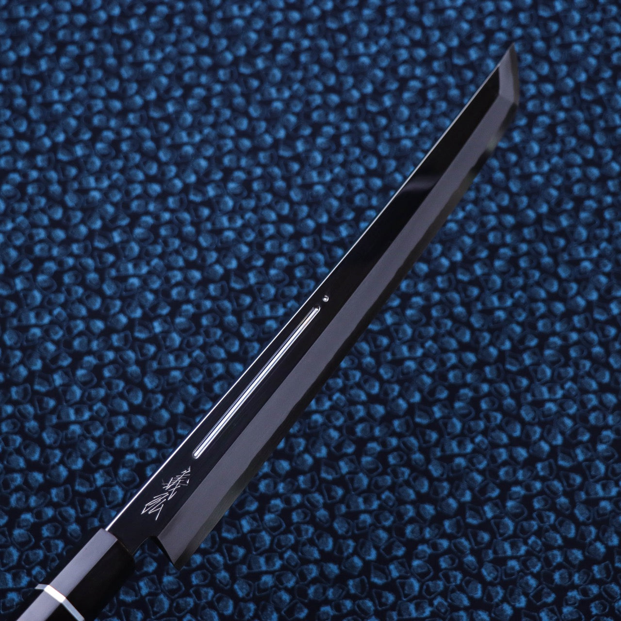 Yoshihiro Ginsan Mirror Finish Sakimaru Takohiki with Single Groove and Silver Ferrule Handle