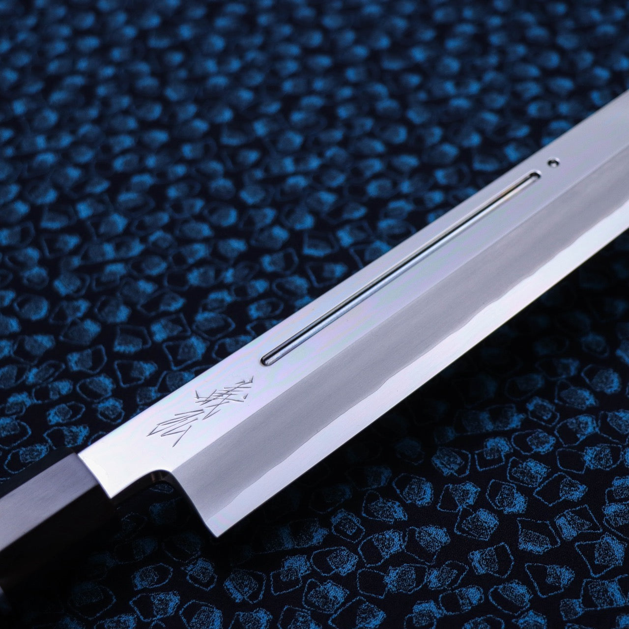 Yoshihiro Ginsan Mirror Finish Sakimaru Takohiki with Single Groove and Silver Ferrule Handle
