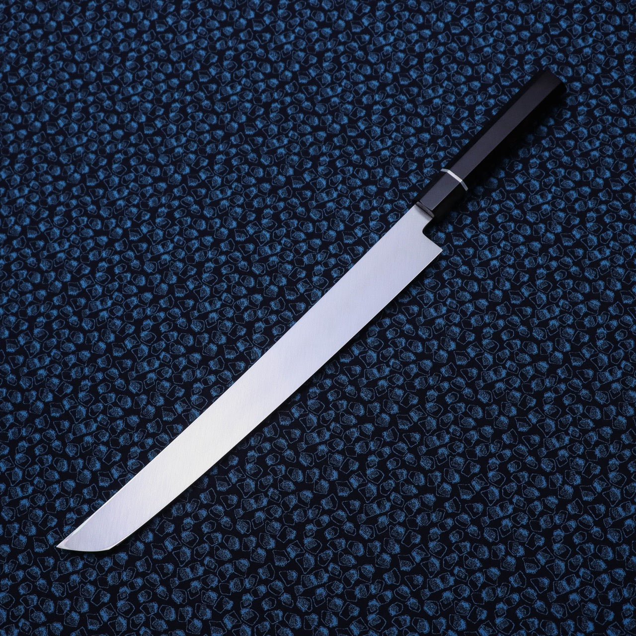 Yoshihiro Ginsan Mirror Finish Sakimaru Takohiki with Single Groove and Silver Ferrule Handle