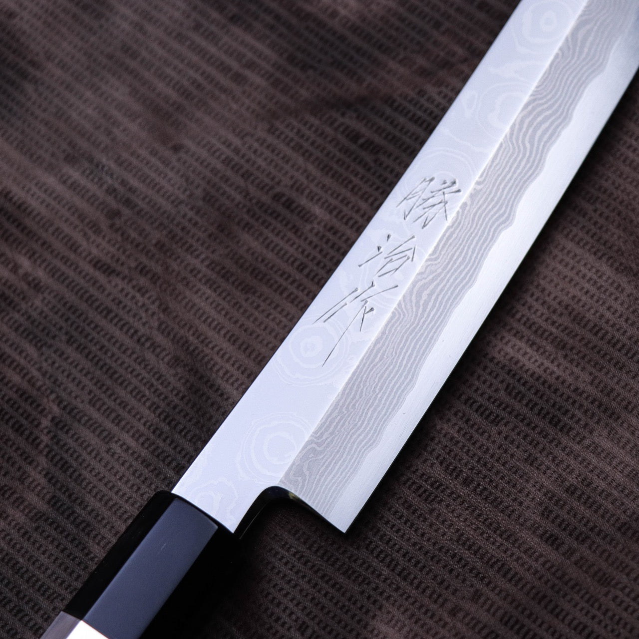 Shoji Silver #3 Suminagashi Mirror Finish Curved Blade Sakimaru Takohiki