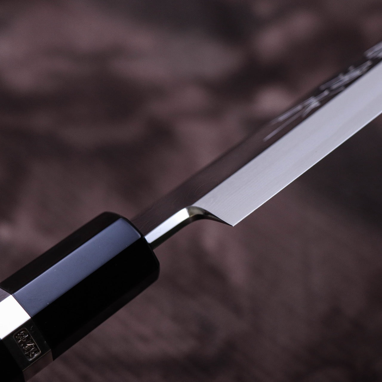 Shoji Silver #3 Suminagashi Mirror Finish Curved Blade Sakimaru Takohiki