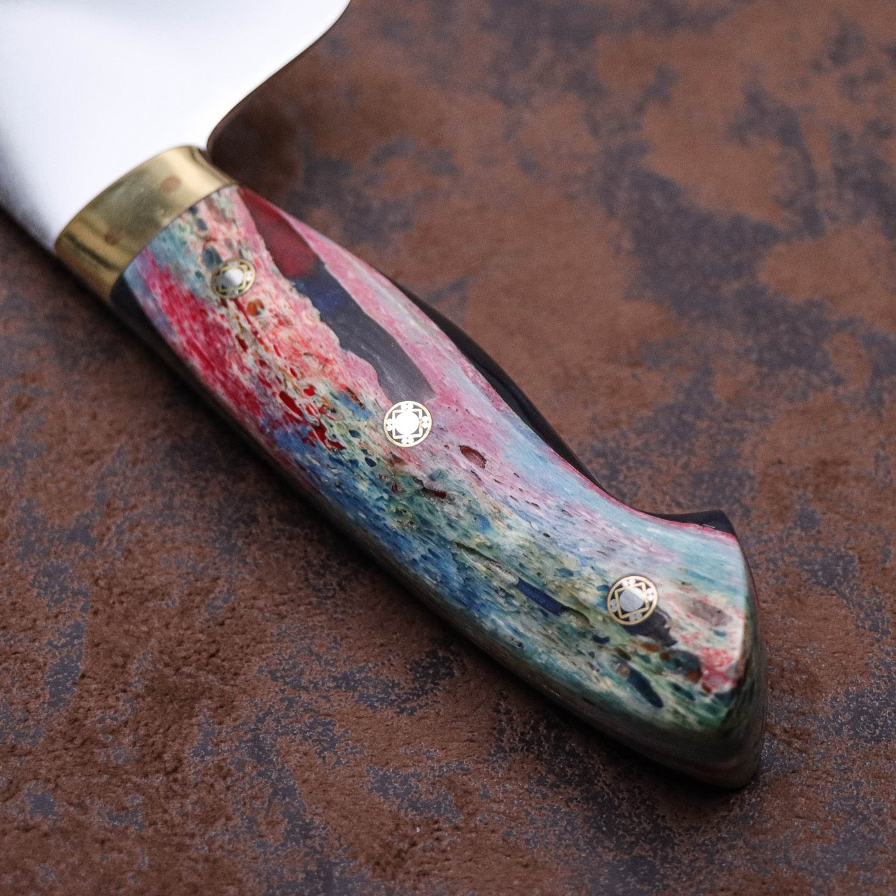 Ed Nichols 奧地利440C不鏽鋼 西班牙式牛刀 手工鹿骨柄