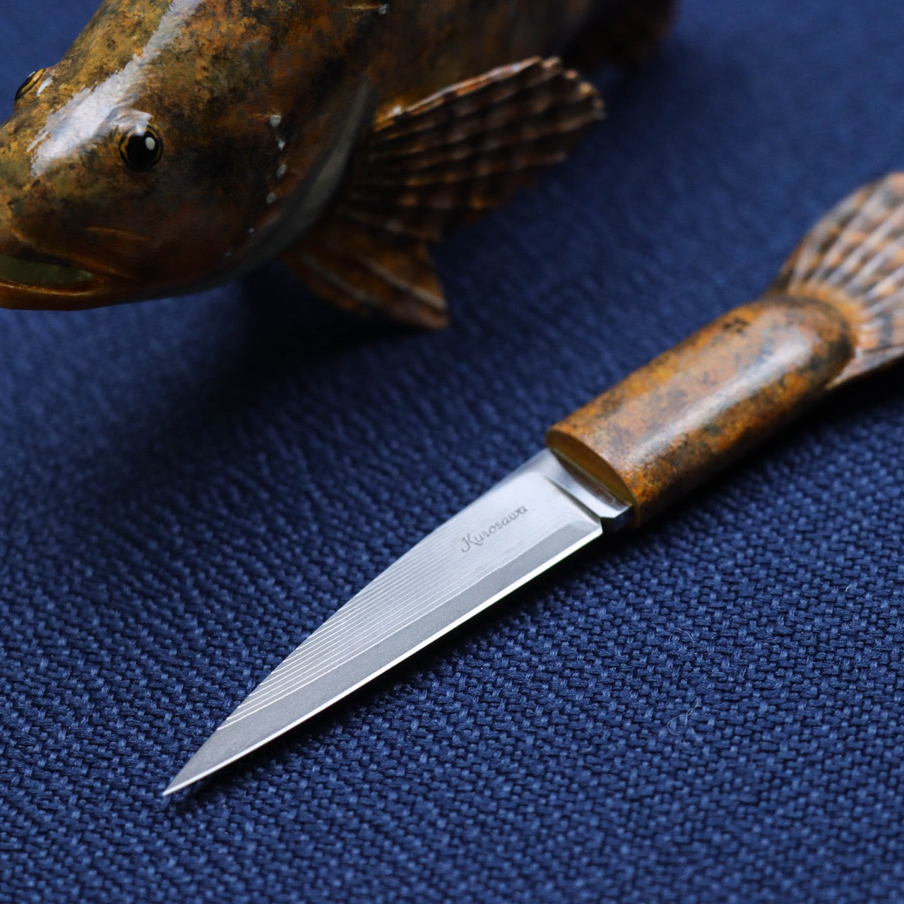 黑澤次夫 老虎石斑造型 拆信萬用小刀