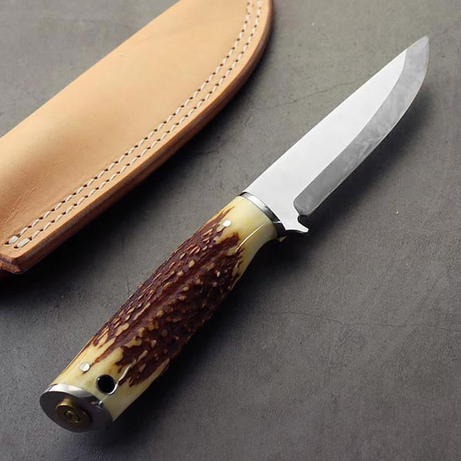 萩野力作 北歐荒野型 鹿角柄 小獵刀