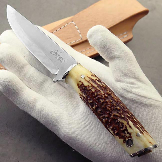 萩野力作 北歐荒野型 鹿角柄 小獵刀