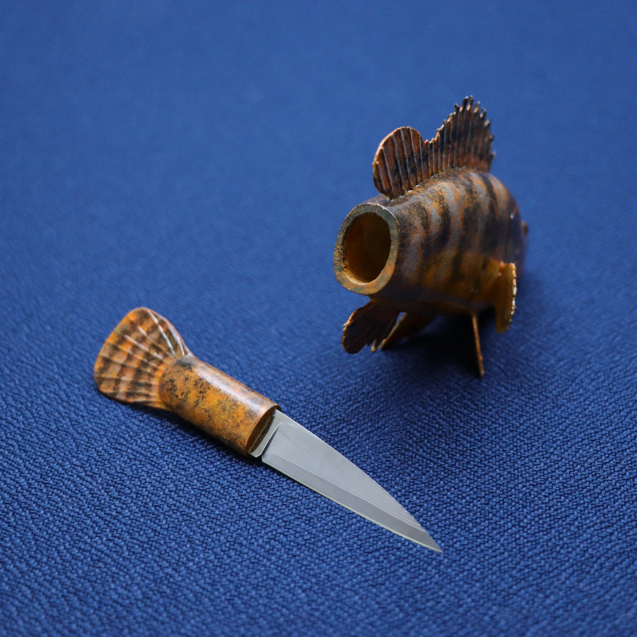 黑澤次夫 老虎石斑造型 拆信萬用小刀