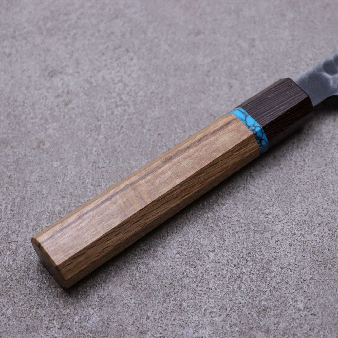 Ajikataya Blue #2 Damascus Steel Kurouchi Tsuchime Finish Gyuto