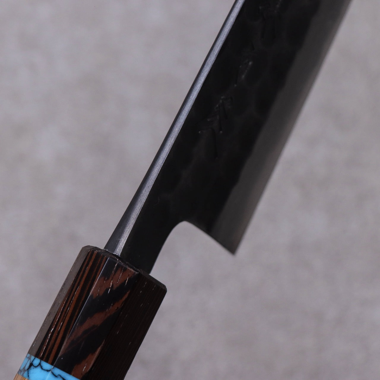 Ajikataya Blue #2 Damascus Steel Kurouchi Tsuchime Finish Gyuto