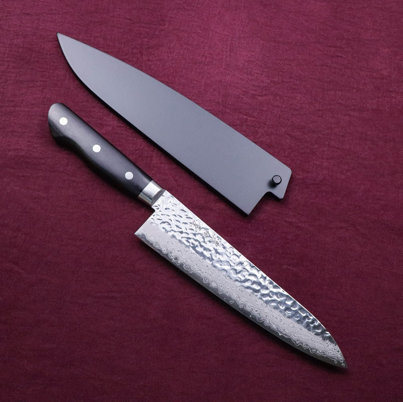 Nosyudo VG10 Damascus Forged Mirror Tsuchime Finish with Hon-Kasumi Edge Gyuto