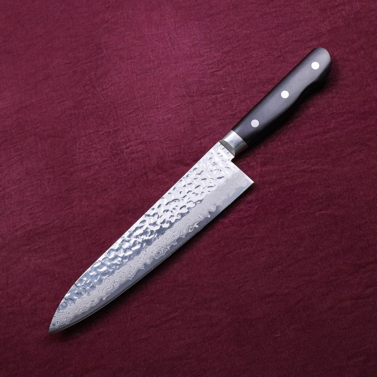 Nosyudo VG10 Damascus Forged Mirror Tsuchime Finish with Hon-Kasumi Edge Gyuto