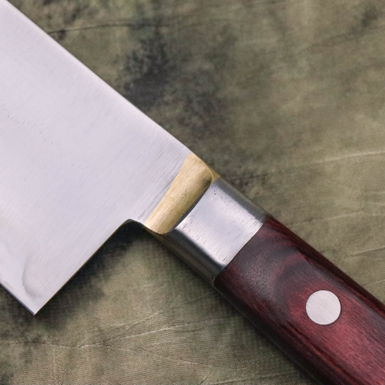 Shimotsukuni Kogetsu White #1 All Steel Honyaki Brass Bolster Gyuto