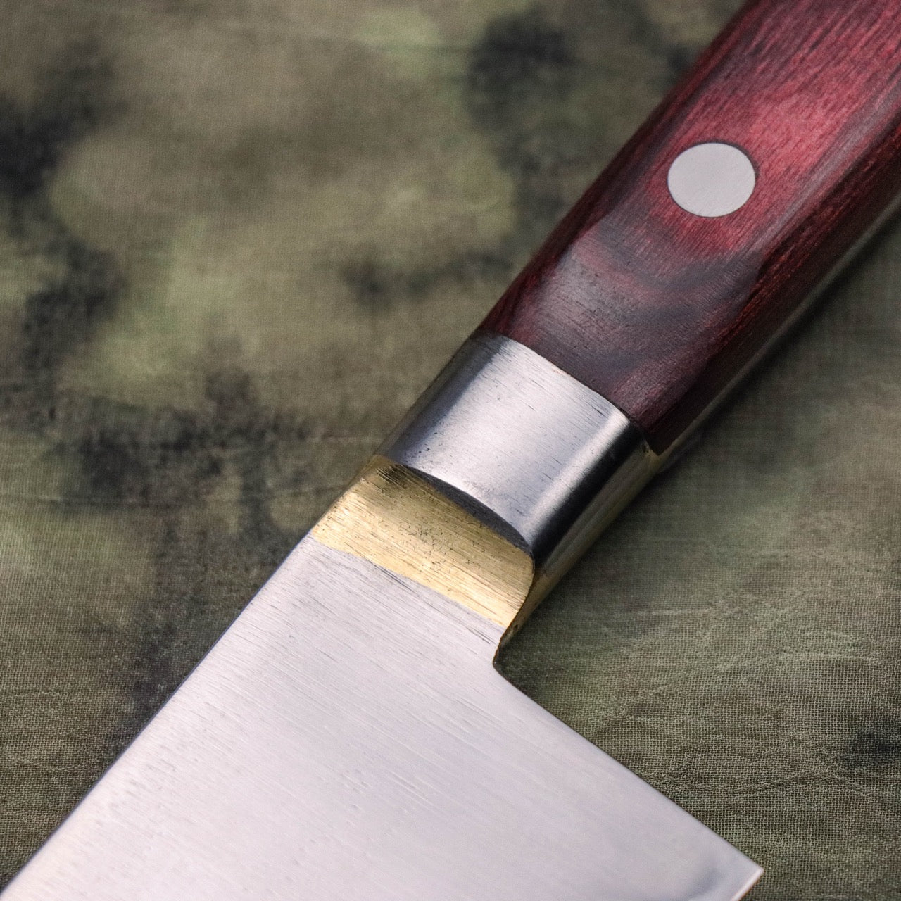 Shimotsukuni Kogetsu White #1 All Steel Honyaki Brass Bolster Gyuto