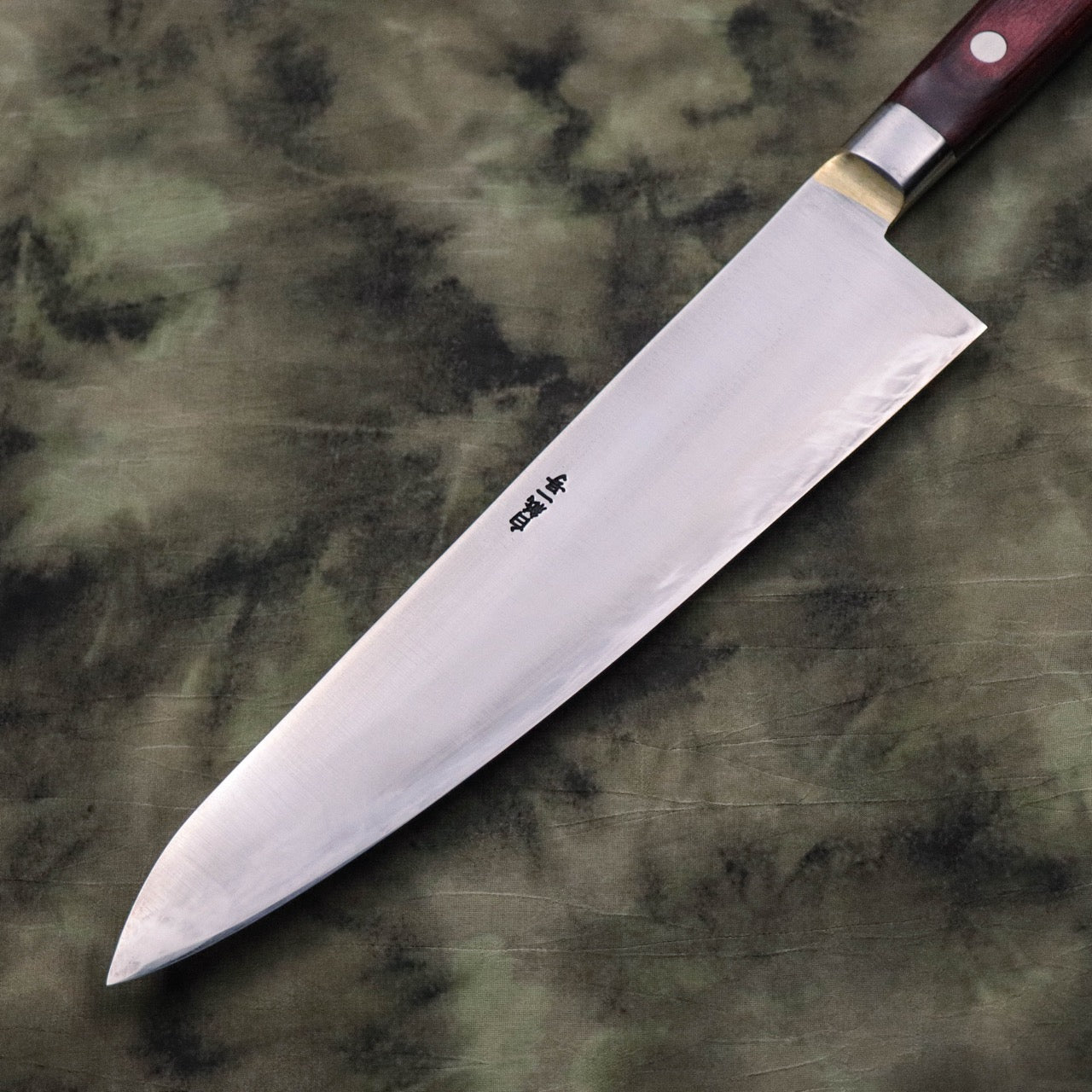 Shimotsukuni Kogetsu White #1 All Steel Honyaki Brass Bolster Gyuto