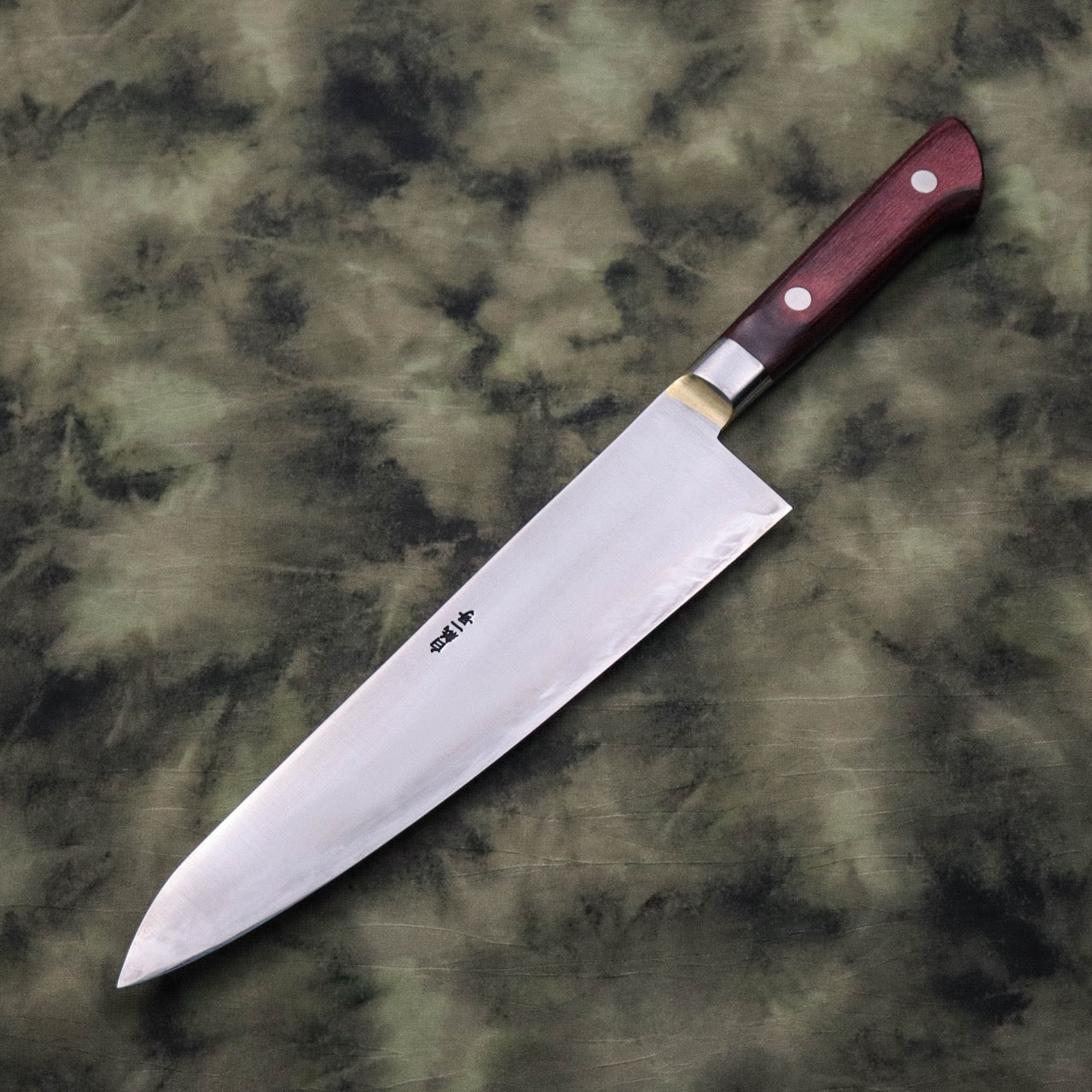 Shimotsukuni Kogetsu White #1 All Steel Honyaki Brass Bolster Gyuto