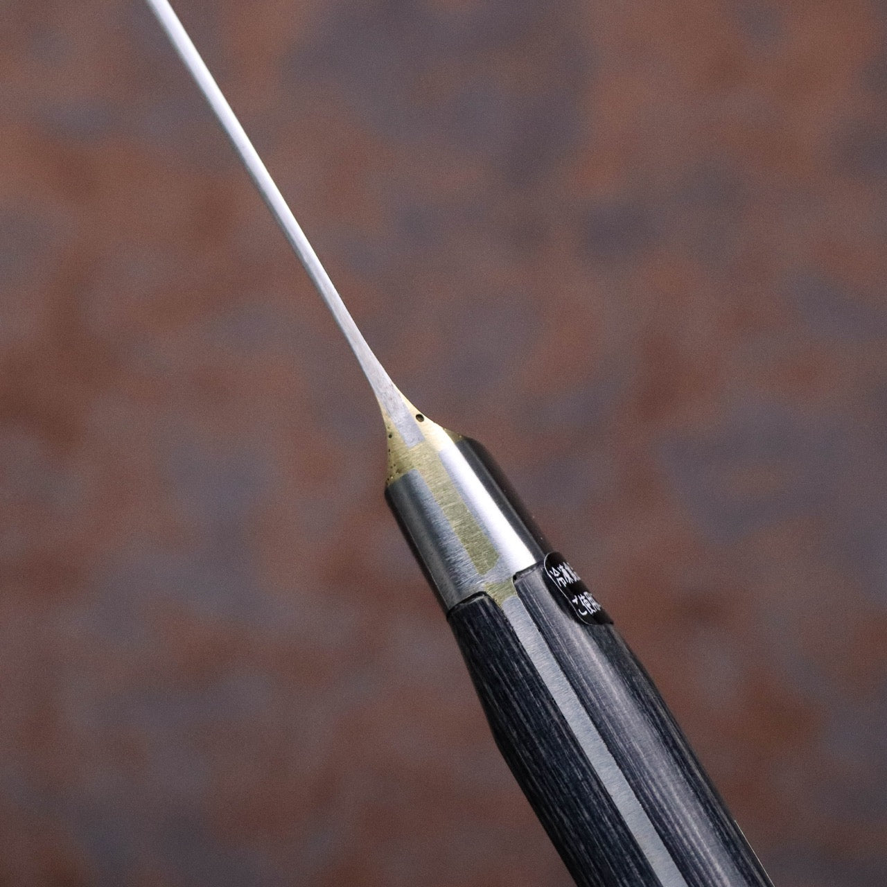 武藏國光月 無垢日本碳鋼本燒 黃銅焊鑲口金 洋牛刀