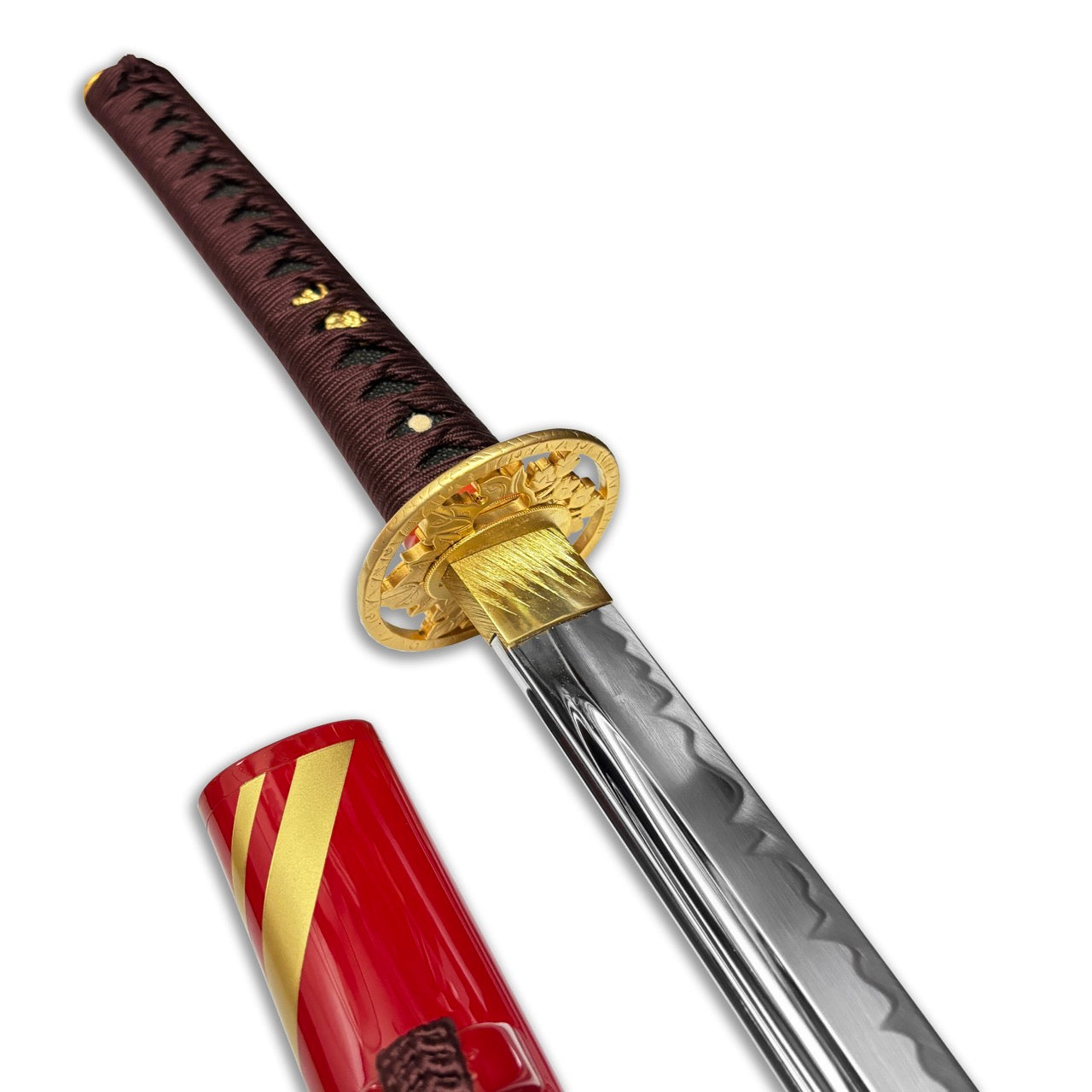 日本濃州堂 復刻武將系列 豐臣秀吉 朱塗金蛭卷打刀拵