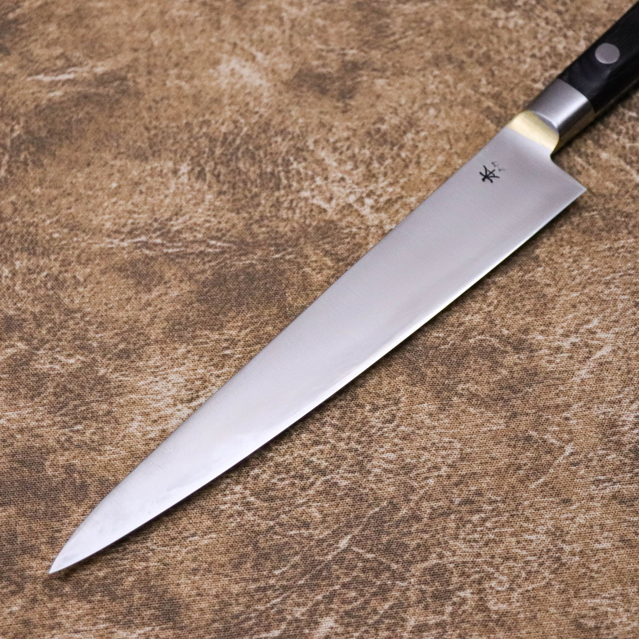 武藏國光月 無垢日本碳鋼本燒 黃銅焊鑲口金 洋筋引