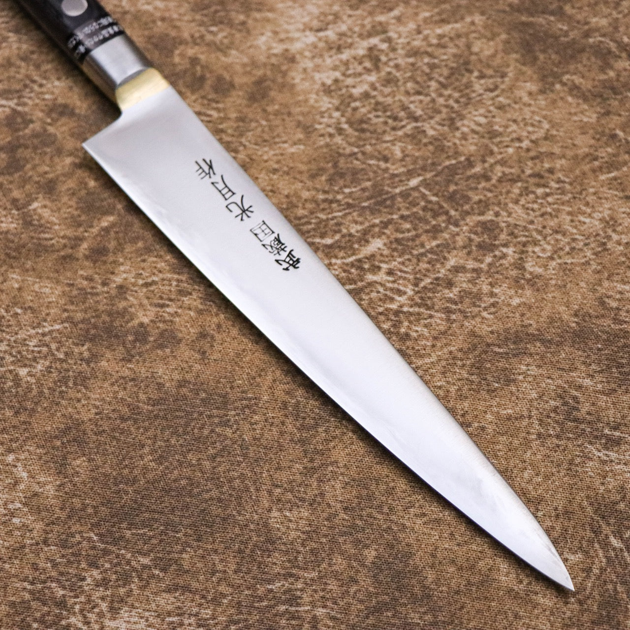 武藏國光月 無垢日本碳鋼本燒 黃銅焊鑲口金 洋筋引