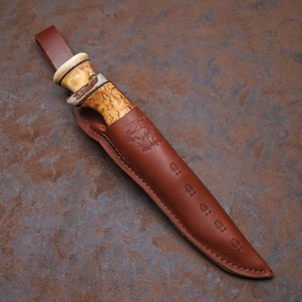 Wood Jewel 芬蘭鷹爪型小獵刀 樺木馴鹿角柄