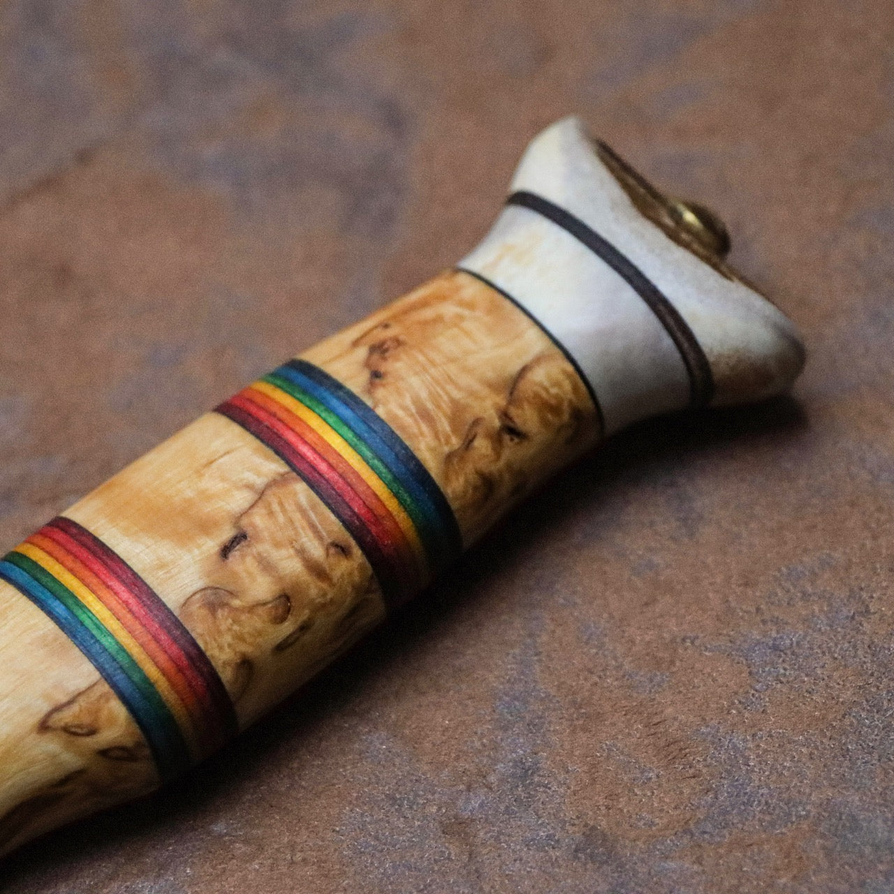 Wood Jewel 芬蘭小獵刀 多色拼接樺木馴鹿角柄